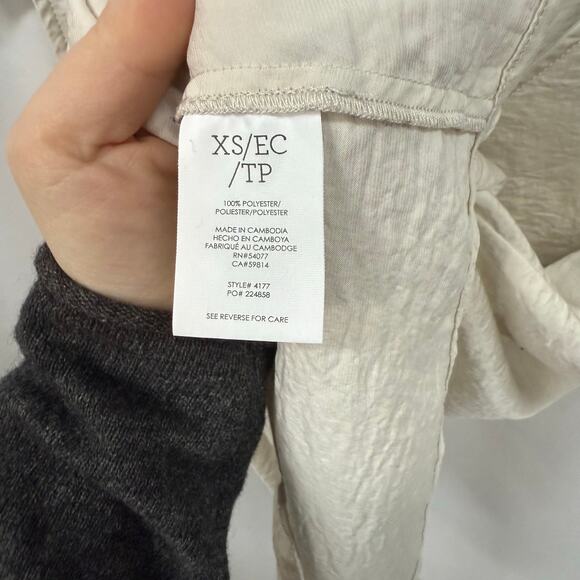 Cabi 4177 Snapshot Top Beige Gray Sleeveless Collar Detail Blouse XS - Picture 5 of 5